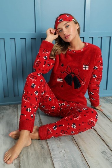 Pijama dama cocolino pufoasa cu imprimeu Cadouri Craciun