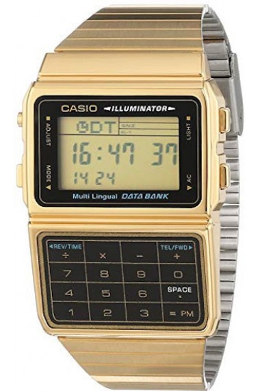 Ceas Unisex Casio Databank Calculator Gold DBC-611-GE