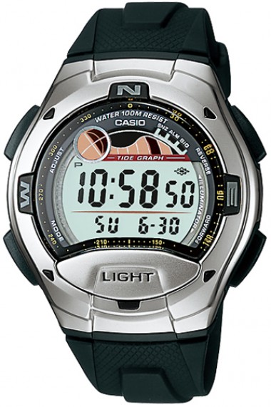 Ceas Barbati CASIO SPORT COLLECTION Moon Phases Tide Graph Yacht Timer 2 Time Zone Alarm W-753-1A