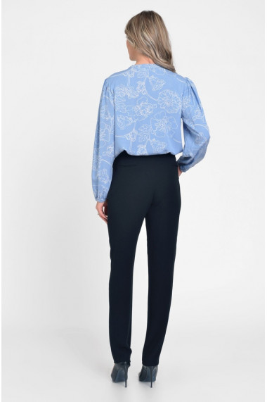Bluza Dama cu Funda Ampla Bleu cu Imprimeu