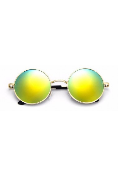 Ochelari de soare Rotunzi Retro John Lennon Verde reflexii cu Auriu