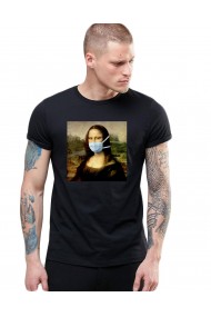 Tricou barbati negru - Mona Lisa in Pandemie