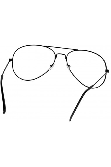 Ochelari de soare cu lentile transparente protectie UV400  Aviator Negru