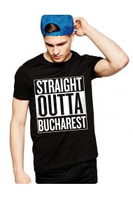 Tricou negru barbati - Straight Outta Bucuresti