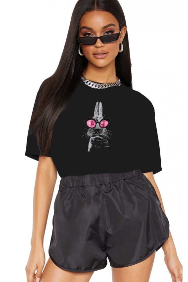 Tricou dama negru - Bunny Fashion