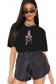 Tricou dama negru - Bunny Fashion