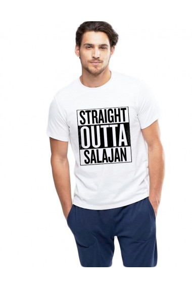 Tricou alb barbati - Straight Outta Salajan