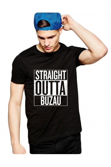 Tricou negru barbati - Straight Outta Buzau