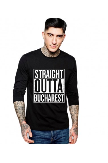 Bluza barbati neagra - Straight Outta Bucuresti
