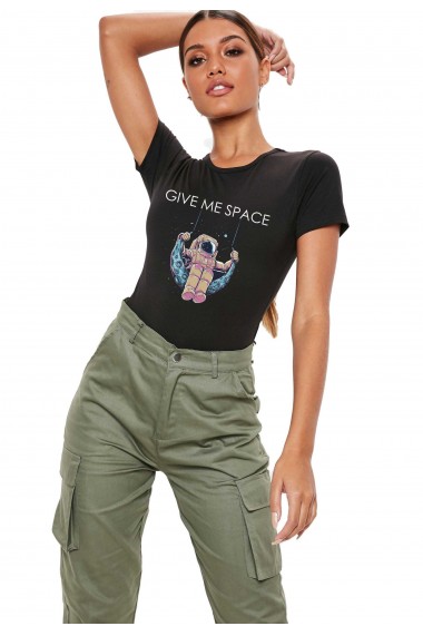 Tricou dama negru - Give me space