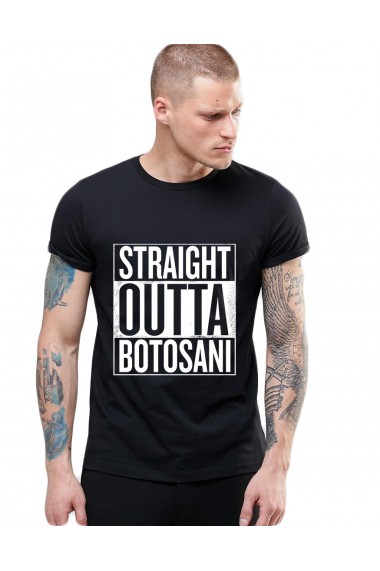 Tricou negru barbati - Straight Outta Botosani
