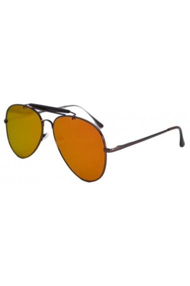 Ochelari de soare Aviator Outdoorsman mov cu reflexie galbena - Negru