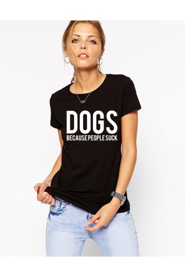 Tricou dama negru - DOGS