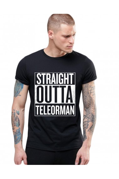 Tricou negru barbati - Straight Outta Teleorman