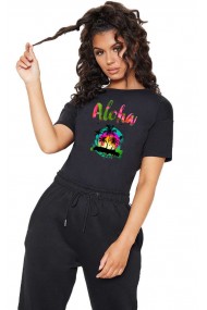 Tricou dama negru - Aloha Exotic