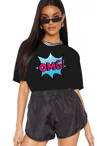 Tricou dama negru - OMG