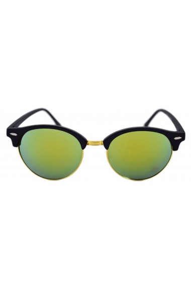 Ochelari de soare Clubmaster Retro II verde deschis cu reflexii - Auriu`