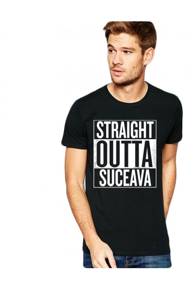 Tricou negru barbati - Straight Outta Suceava