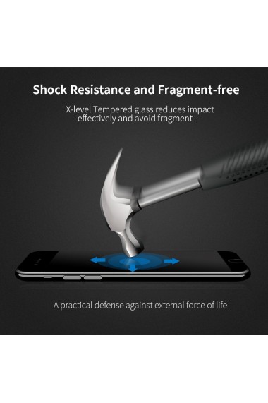 Folie de protectie iPhone 7 PLUS Sticla Securizata 3D Acoperire 100% 0 2mm Geam Balistic - Alba