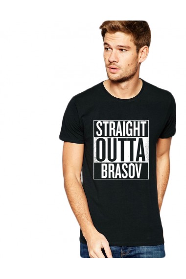 Tricou negru barbati - Straight Outta Brasov