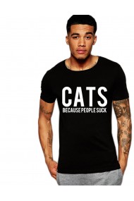Tricou negru barbati - Cats