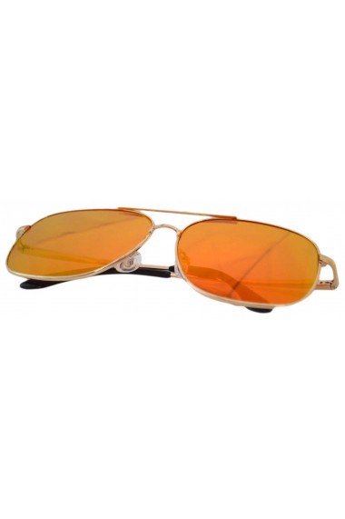 Ochelari de soare Aviator Oglinda Portocaliu inchis cu reflexii roze - Auriu