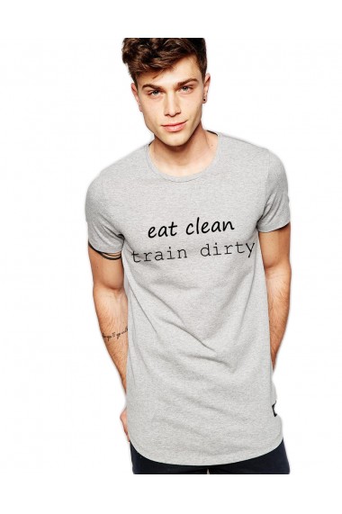 Tricou gri barbati - Eat Clean Train Dirty