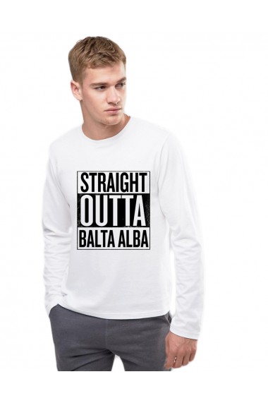 Bluza barbati alba - Straight Outta Balta Alba