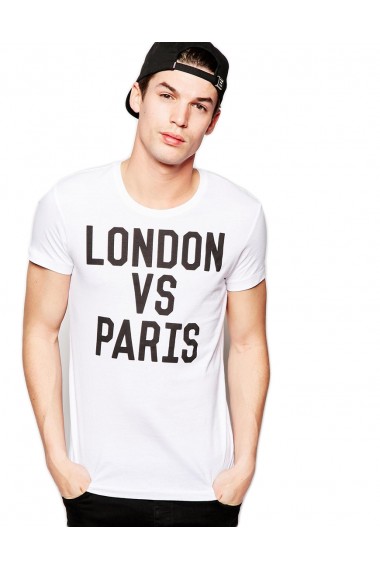 Tricou alb barbati - London vs Paris