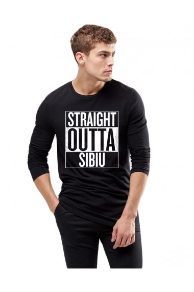 Bluza barbati neagra - Straight Outta Sibiu