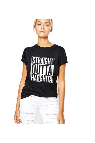 Tricou dama negru - Straight Outta Harghita