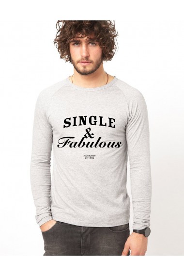 Bluza gri barbati Single & Fabulous