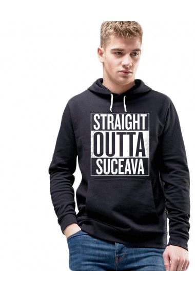 Hanorac Barbati Negru - Straight Outta Suceava