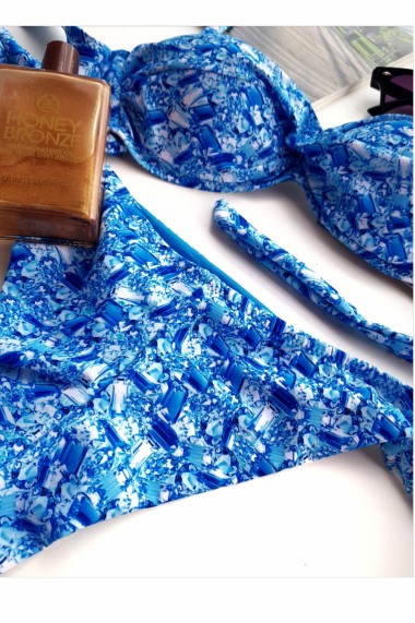 Costum de baie dama 2 piese Embody infinty sutien reglabil slip brazilian Albastru