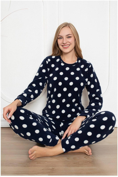 Pijama cocolino dama imprimeu buline negru 20