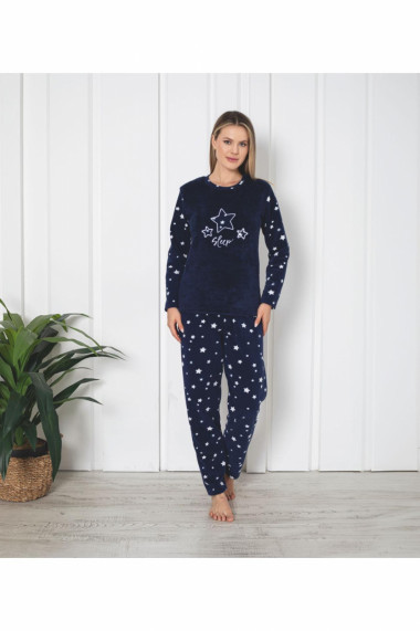 Pijama cocolino dama imprimeu stelute sleep bleumarin 309