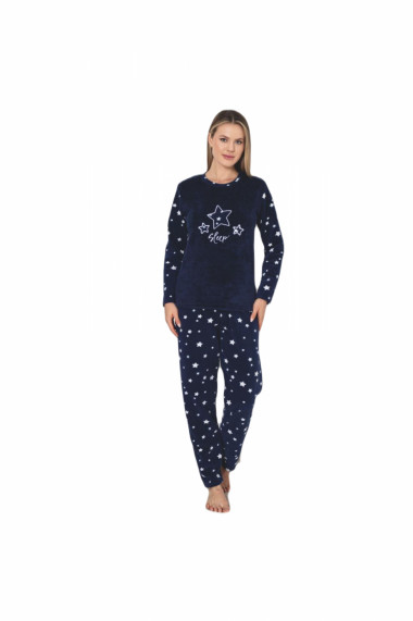 Pijama cocolino dama imprimeu stelute sleep bleumarin 309