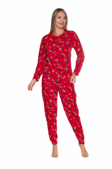 Pijama cocolino dama soft polar imprimeu Cadou de Craciun rosu 510