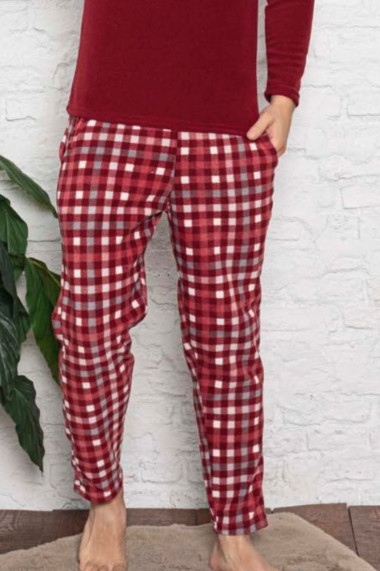 Pijama barbat cocolino soft polar moale si caldurosa cu buzunare visiniu 7208