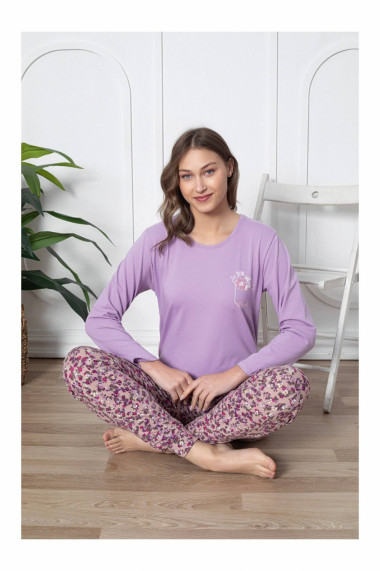 Pijama dama bumbac calitativ fin mov 316