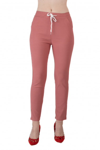 Pantaloni Jasmine Dama Cu Siret In Talie Roz