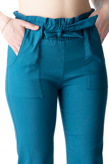 Pantaloni Dama Cu Cordon In Talie Albastru Dylan