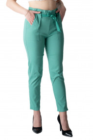 Pantaloni Dama Cu Cordon In Talie Verde Dylan