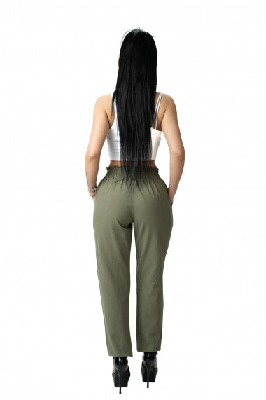 Pantaloni Dama Din Bumbac Racoros De Vara Josie Kaki