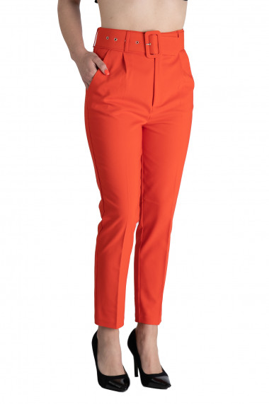 Pantaloni Dama Eleganti Portocaliu Carol Premium