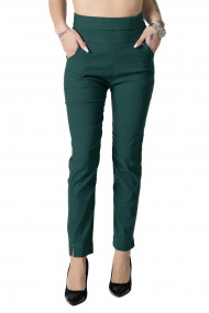Pantaloni Dama Confortabili Si Eleganti Marime Mare Verde Inchis perfecti pentru zilele de primavara si vara