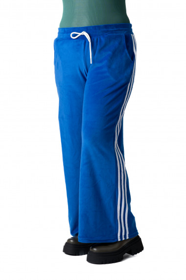 Pantaloni Trening Albastru din Catifea Pufoasa Marime Mare Largi