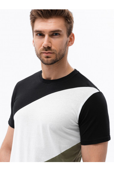 Tricou pentru barbati - negru/masliniu S1627