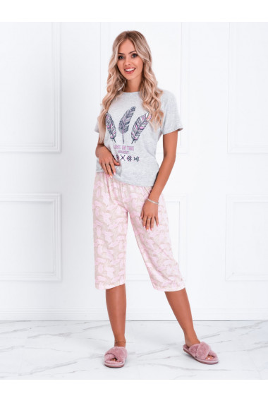 Pijamale femei ULR093 - gri/roz