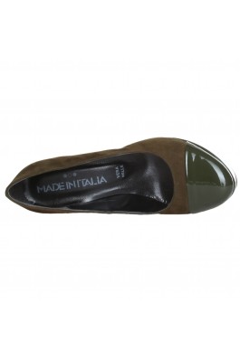 Pantofi Made in Italia maro-oliv cu platforma